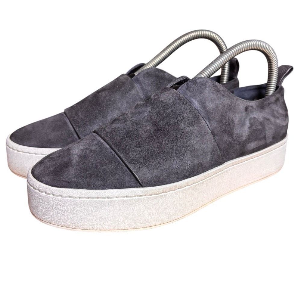 Vince Wallace Suede Platform Slip-On Sneakers in Gray – Women’s Sz 8.5